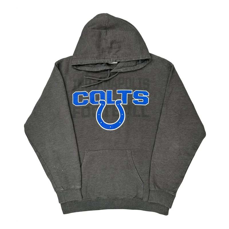 Colts Nfl Football Hoodie - Large Grey Cotton Blend