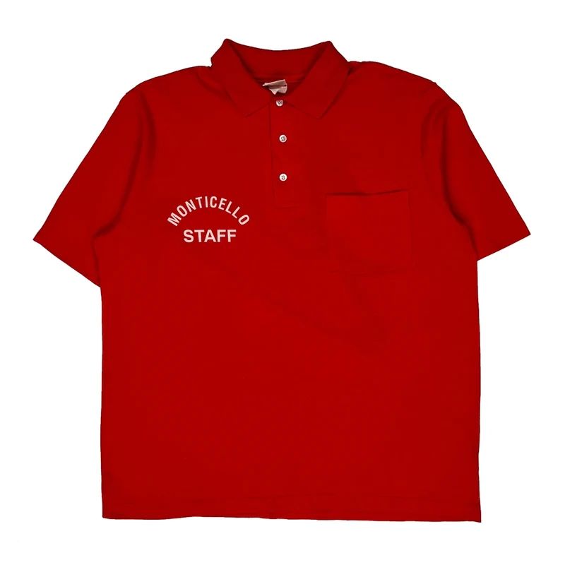 Hartwell Single Stitch Polo Shirt - Large Red Cotton
