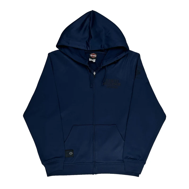 Harley Davidson Hoodie - Medium Blue Polyester