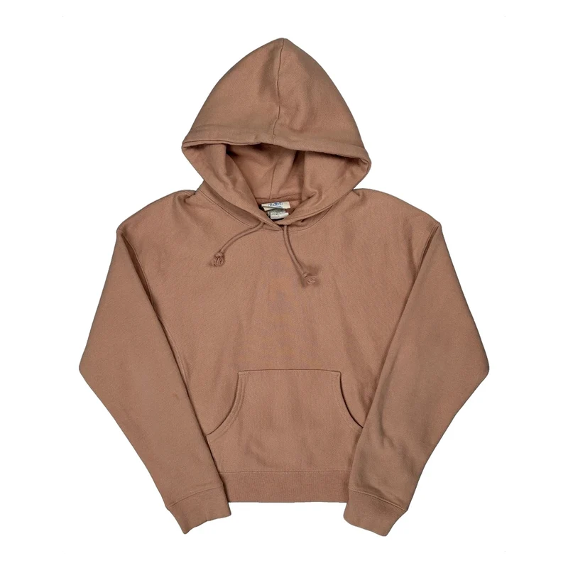 Reverse Weave Champion Hoodie - Small Brown Cotton Blend