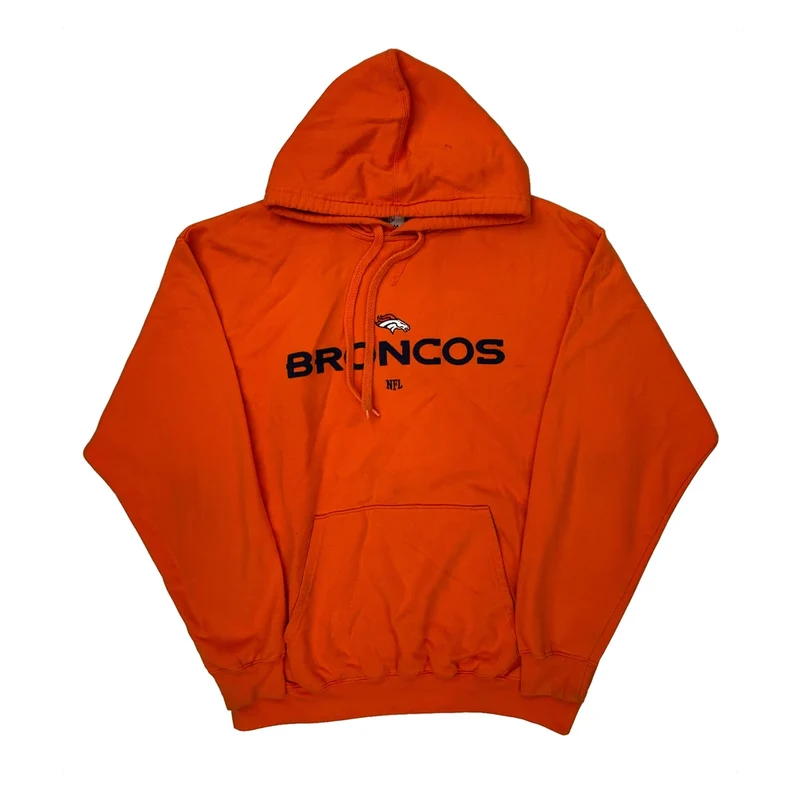 Broncos Nfl Football Hoodie - XL Orange Cotton