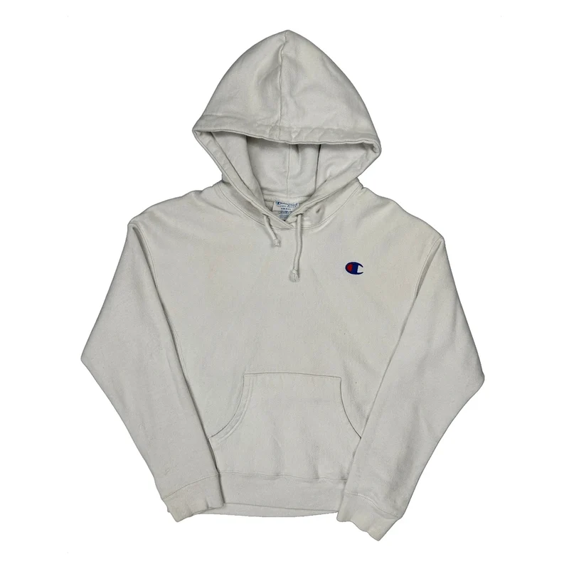 Reverse Weave Champion Hoodie - Small White Cotton