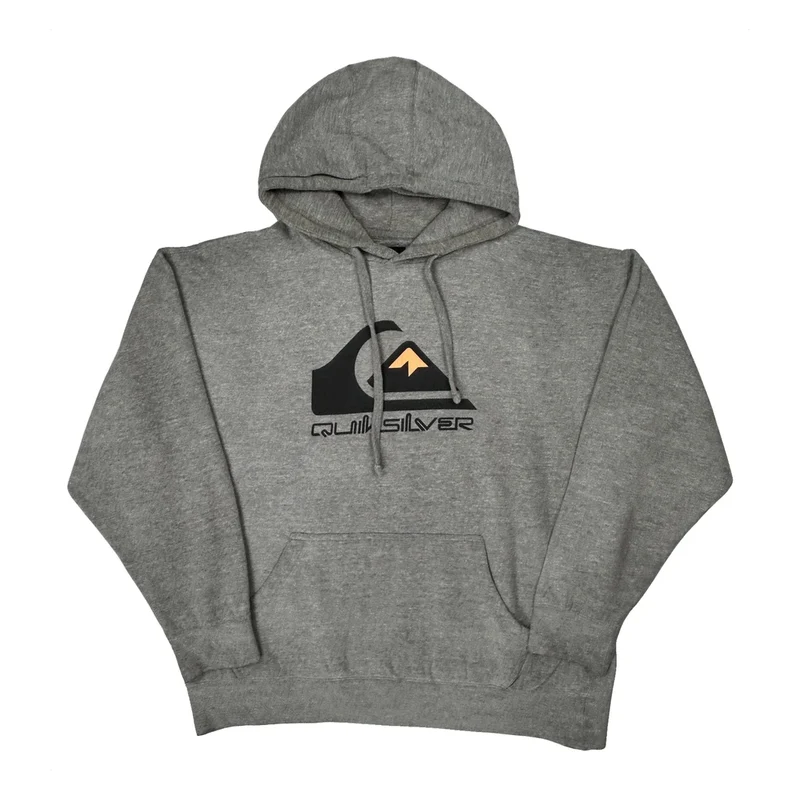 Quiksilver Hoodie - XL Grey Cotton Blend