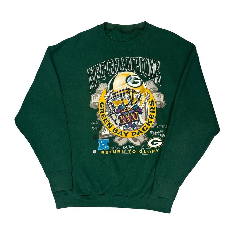 Green Bay Packers Nfl Sweatshirt - Large Green Cotton