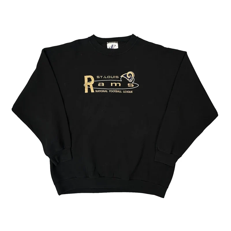 St. Louis Rams Logo Athletics Nfl Sweatshirt - 2XL Black Cotton Blend