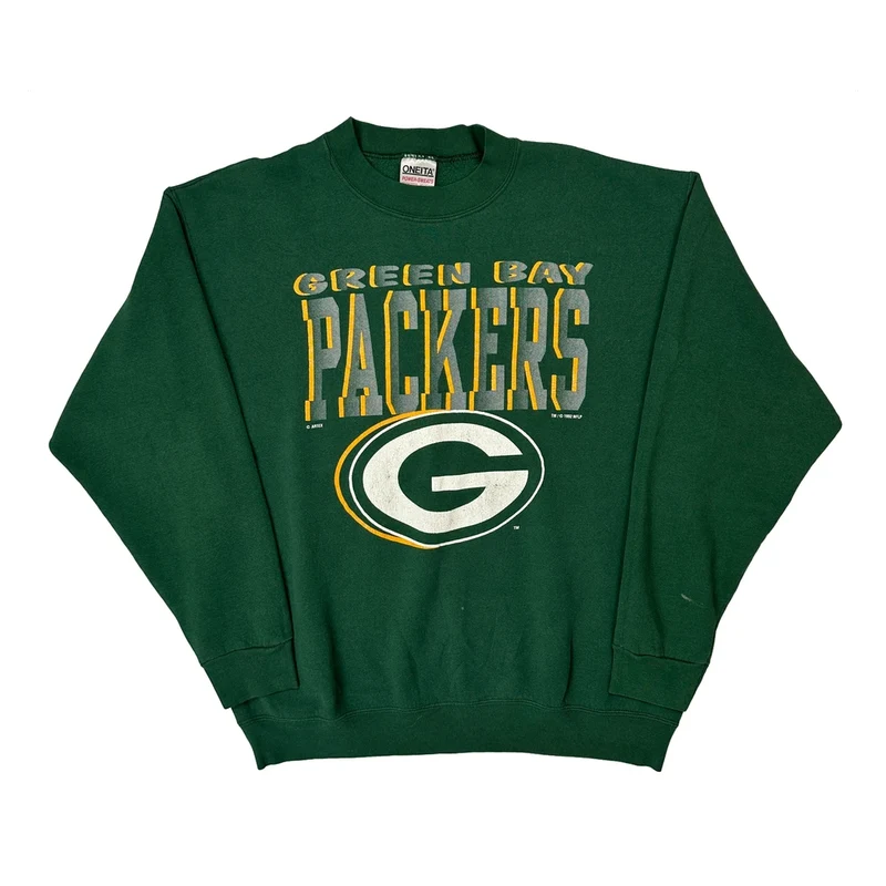 Made In USA, Green Bay Packers Oneita Nfl Sweatshirt - XL Green Cotton