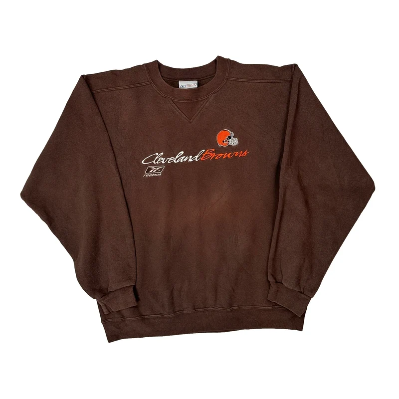 Made In Canada, Cleveland Browns Reebok Nfl Sweatshirt - Medium Brown Cotton Blend