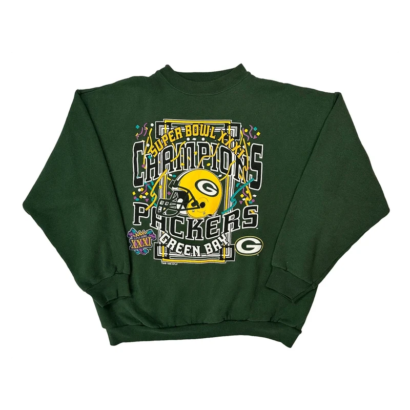 Made In USA, Green Bay Packers Logo7 Nfl Sweatshirt - XL Green Cotton