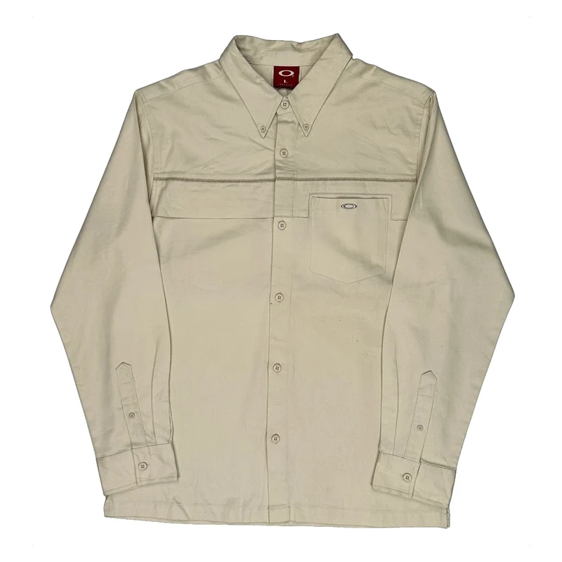 Oakley Shirt - Large Beige Cotton