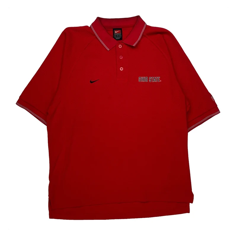 Ohio State Nike College Polo Shirt - Medium Red Polyester