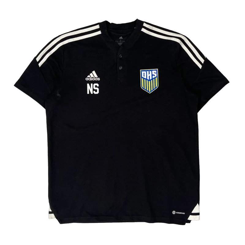 Dhs Adidas Polo Shirt - Large Black Polyester