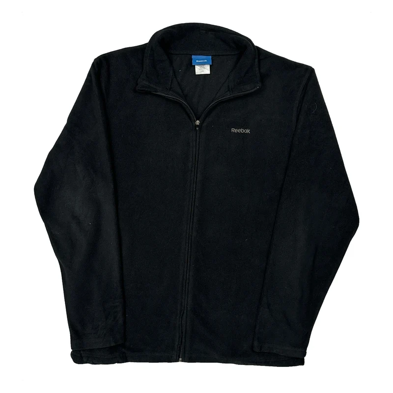 Reebok Fleece Jacket - Large Black Polyester