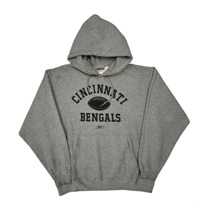 Cincinnati Bengals Reebok Nfl Hoodie - Large Grey Cotton