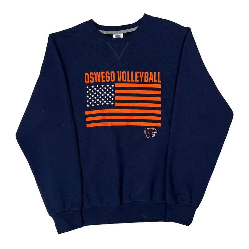 Oswego Volleyball Russell Athletic College Sweatshirt - Medium Navy Cotton
