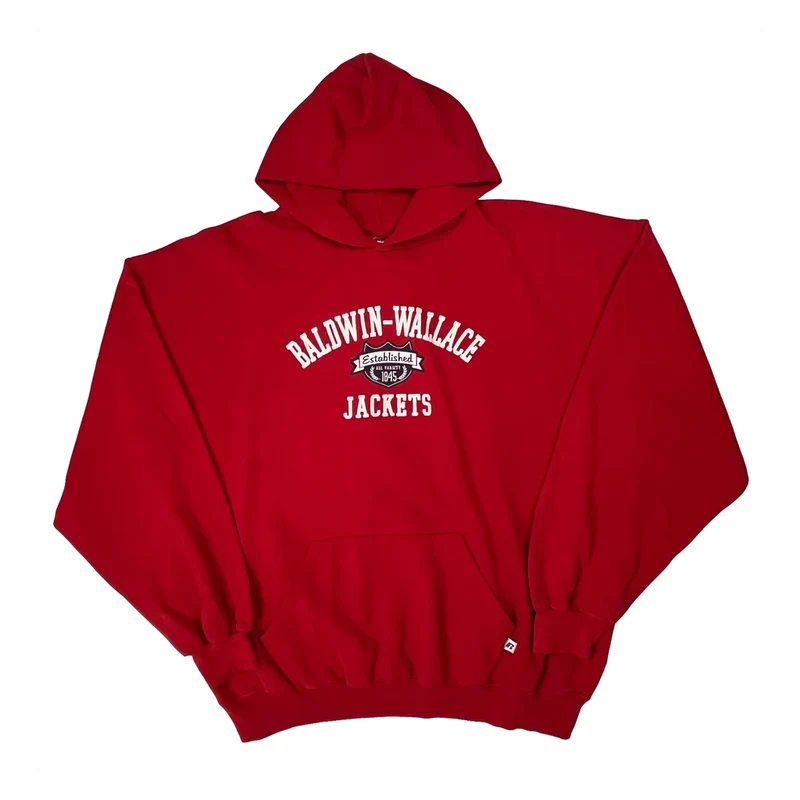 Baldwin-Wallace Jackets Russell Athletic College Hoodie - 2XL Red Cotton