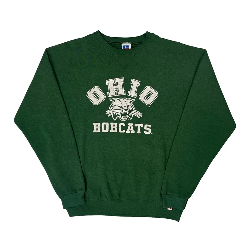 Ohio Bobcats Russell Athletic College Sweatshirt - XL Green Cotton