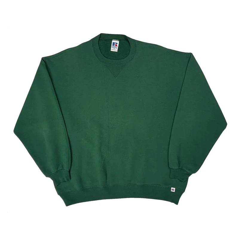 Russell Athletic Sweatshirt - XL Green Cotton