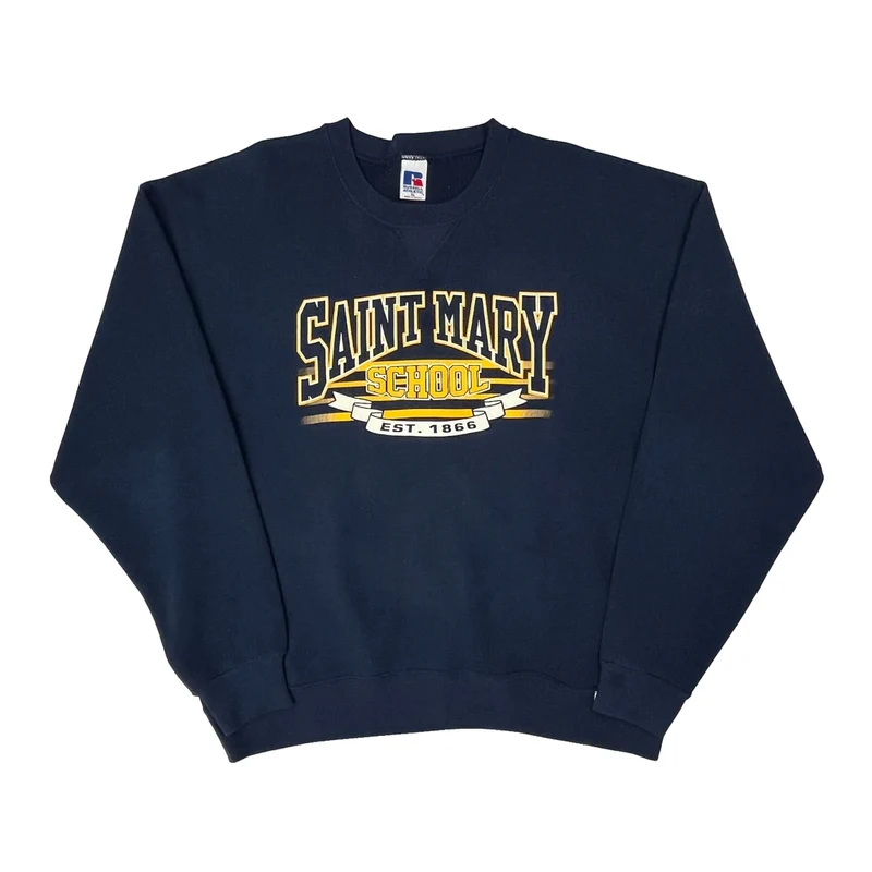 Saint Mary School Russell Athletic College Sweatshirt - XL Navy Cotton