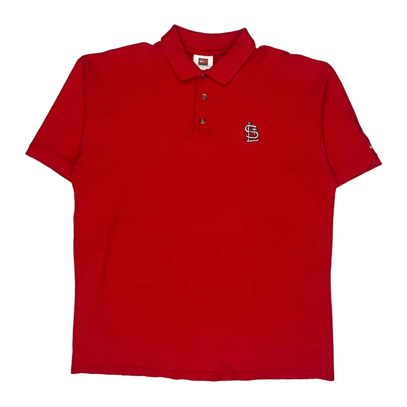 St. Louis Cardinals Nike Polo Shirt - Large Red Cotton