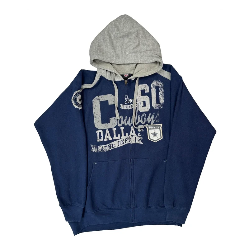 Dallas Cowboys Nfl Hoodie - 2XL Blue Cotton