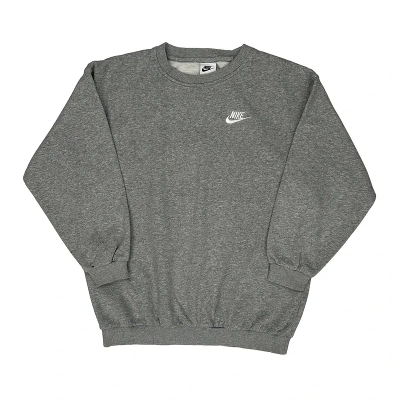 Nike Sweatshirt - Large Grey Cotton Blend
