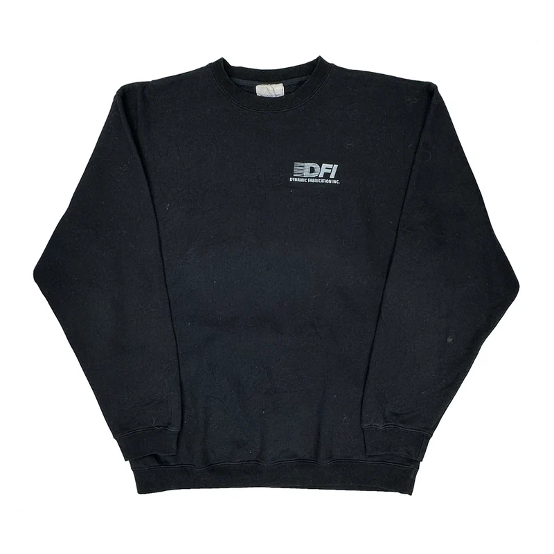 Reebok Sweatshirt - Large Black Cotton Blend