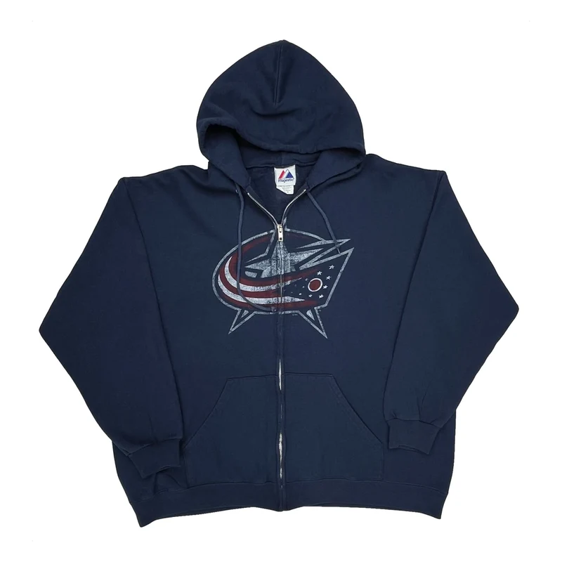 Columbus Blue Jackets Majestic Graphic Hoodie - XL Navy Polyester