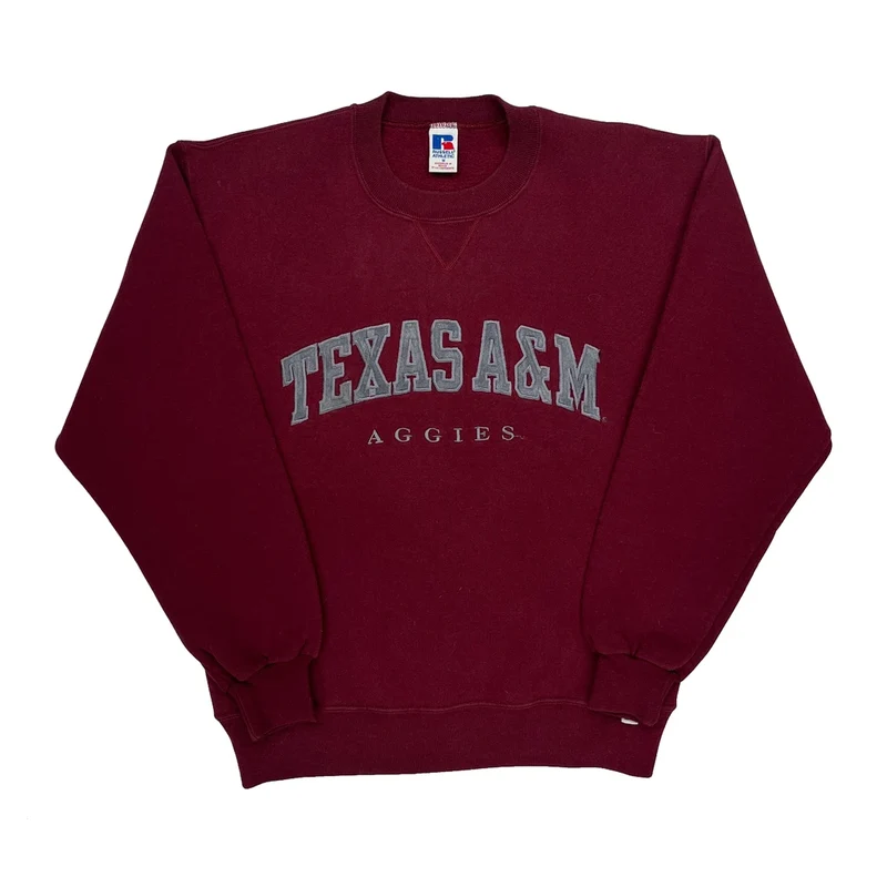 Texas A&M Aggies Russell Athletic College Sweatshirt - Medium Burgundy Cotton