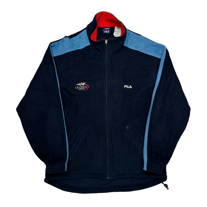 US Open 2002 Fila Fleece Jacket - Large Navy Polyester