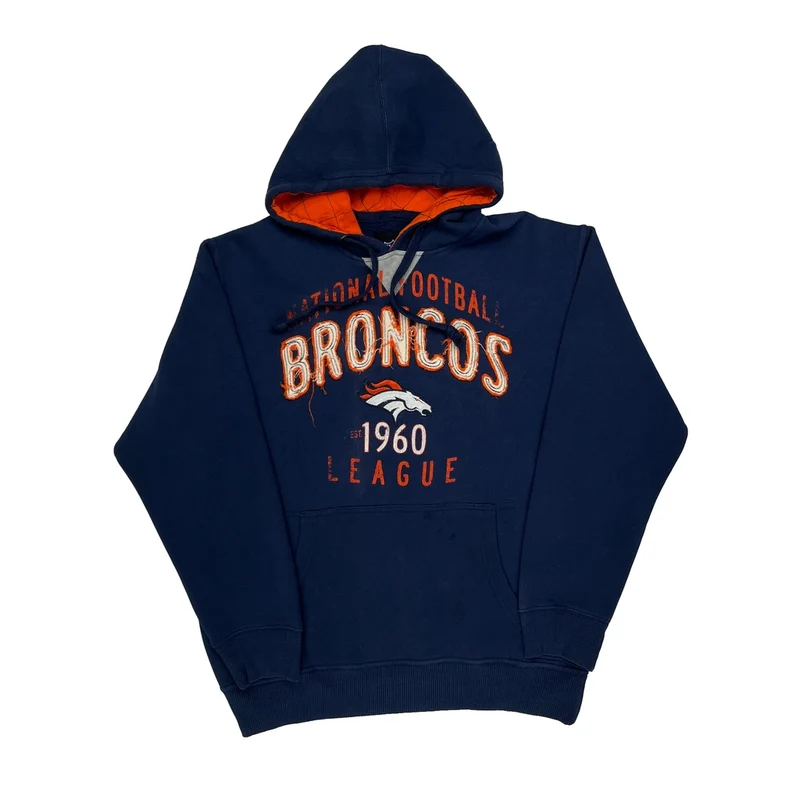 Broncos Nfl Football Hoodie - Medium Blue Cotton