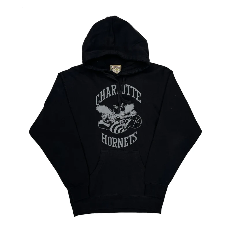 Charlotte Hornets Hardwood Classics Nba Graphic Hoodie - Small Black Cotton