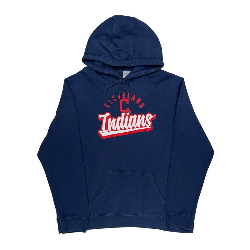 Cleveland Indians Mlb Graphic Hoodie - XL Blue Cotton