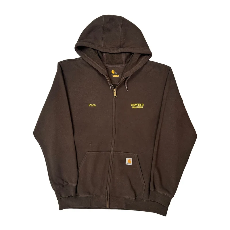 Mayfield Dairy Farms Carhartt Full Zip Hoodie - XL Brown Cotton