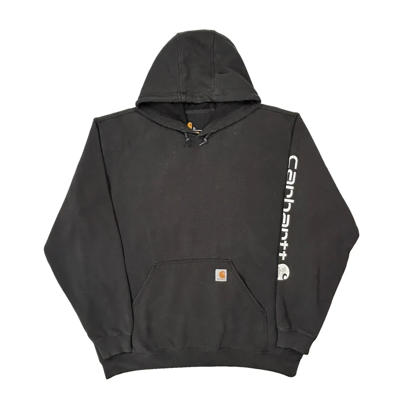 Carhartt Spellout Hoodie - XL Black Cotton
