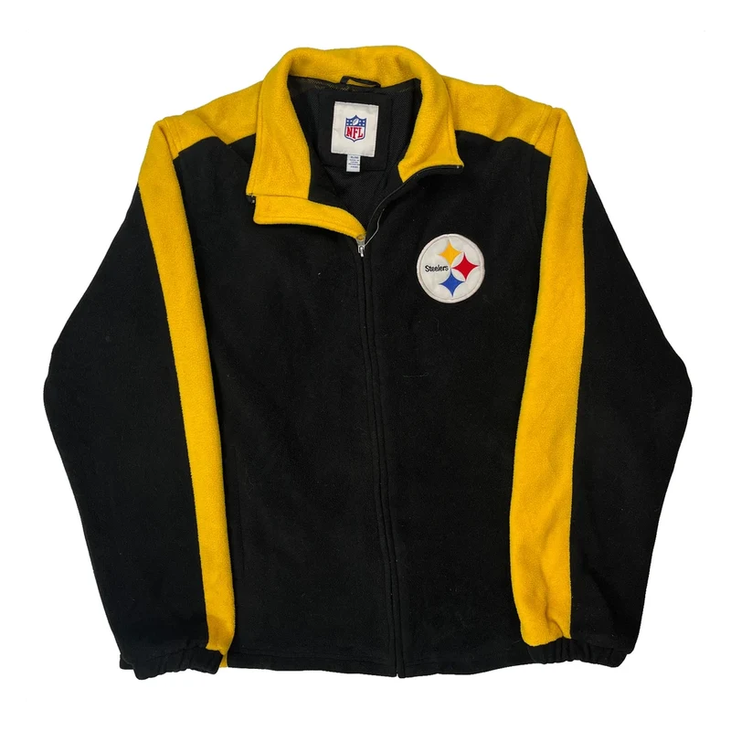 Steelers Nfl Fleece Jacket - XL Black Polyester