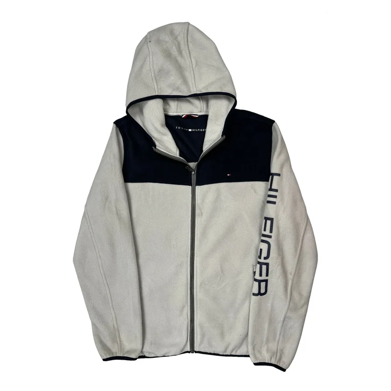 Tommy Hilfiger Spellout Fleece - Large Cream Polyester