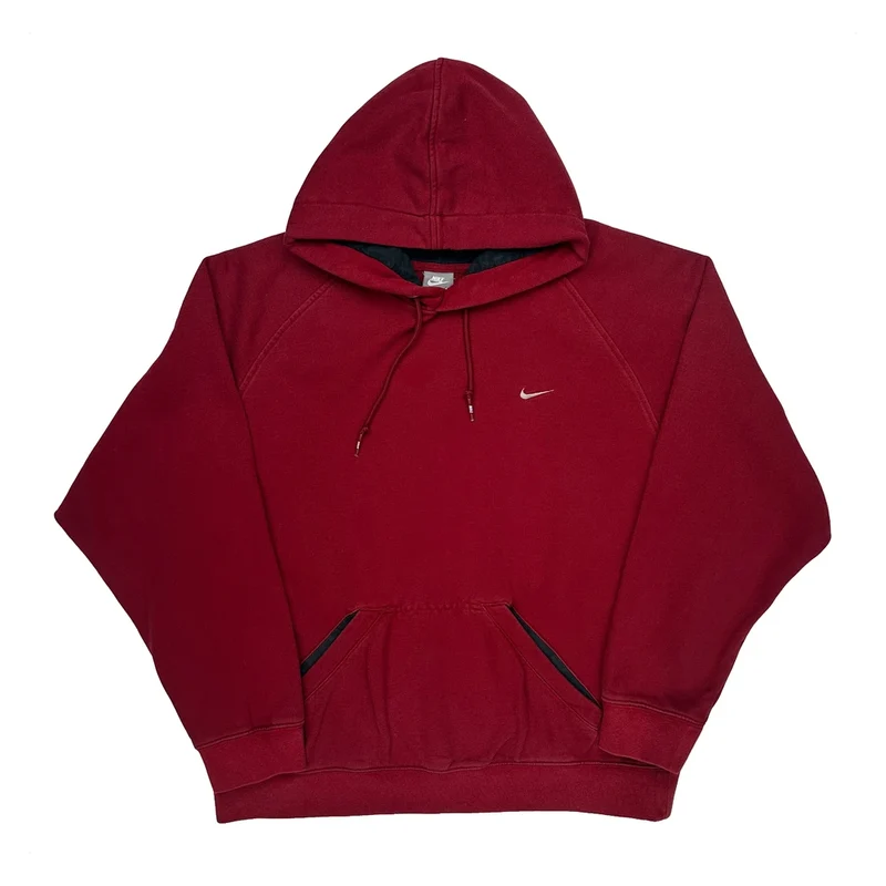 Nike Hoodie - Large Red Cotton