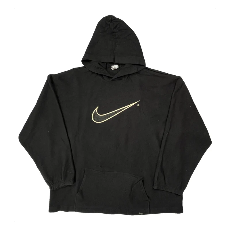 Swoosh Logo Nike Hoodie - 2XL Black Cotton
