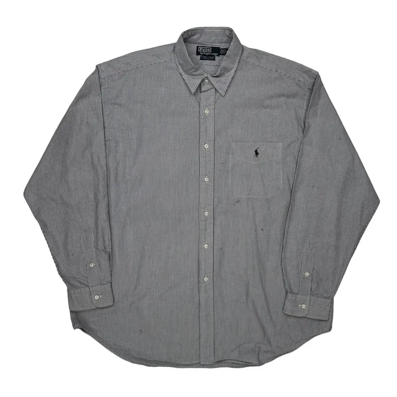 Polo By Ralph Lauren Striped Shirt - XL Grey Cotton