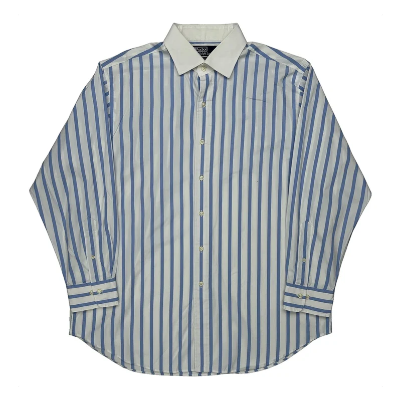 Polo By Ralph Lauren Striped Shirt - XL Blue Cotton