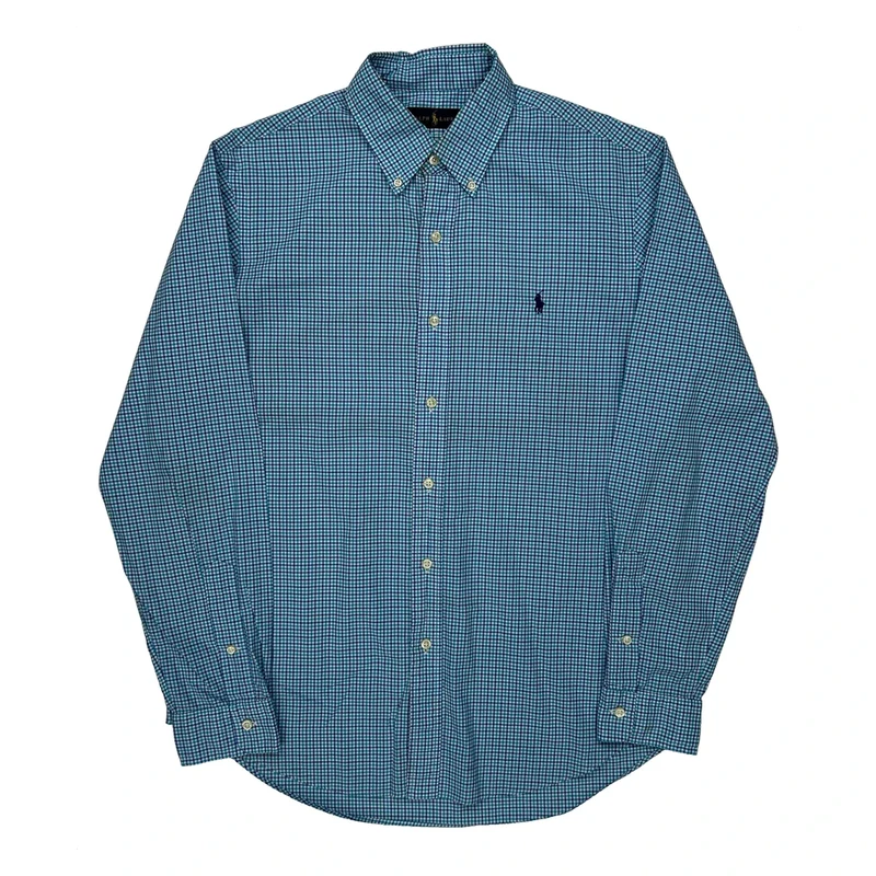 Ralph Lauren Checked Shirt - Medium Blue Cotton