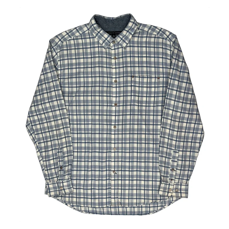 Tommy Hilfiger Checked Shirt - XL Blue Cotton