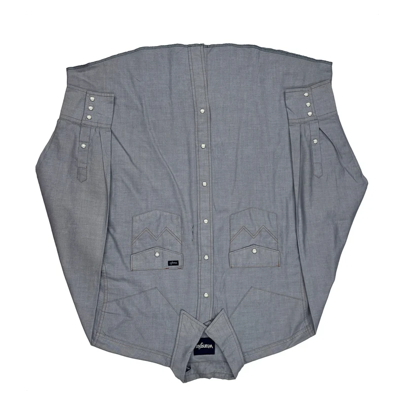 Wrangler Shirt - 2XL Blue Cotton