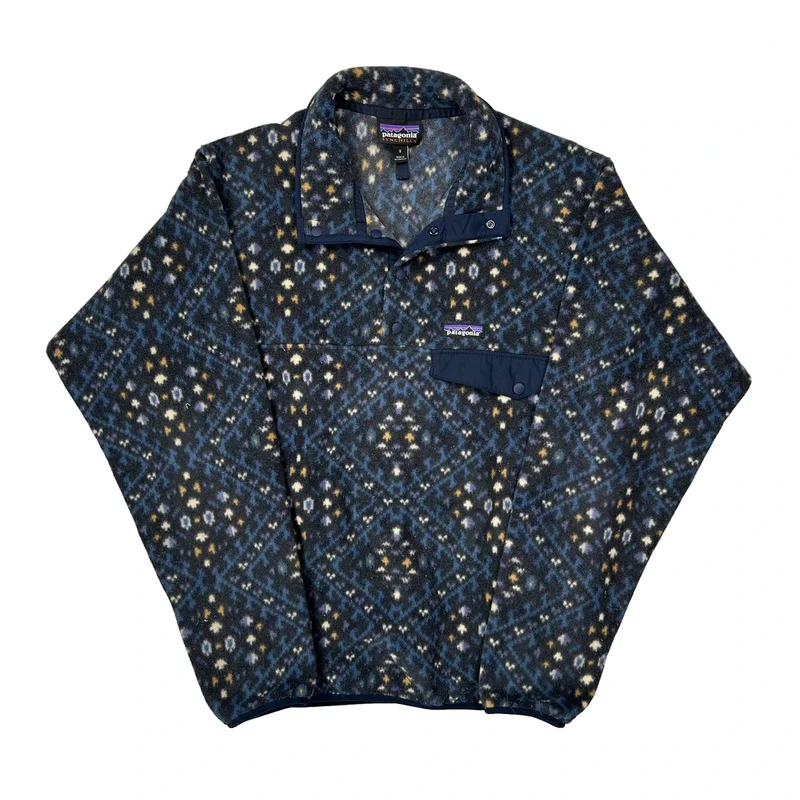 Synchilla Patagonia Howl: Stone Blue Snap T Fleece - Small Blue Polyester