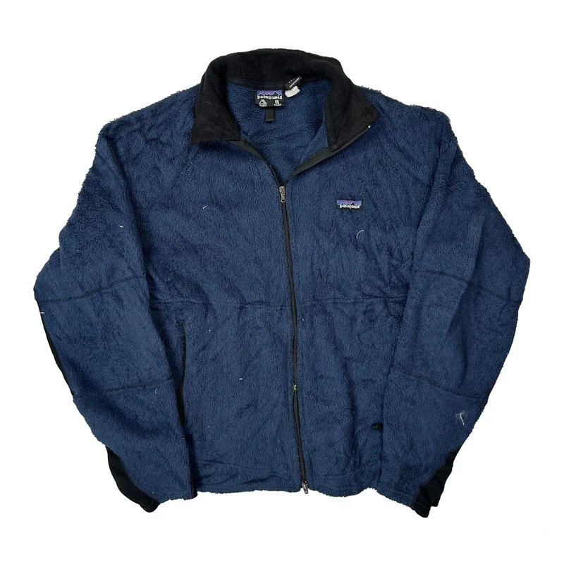 90S Made In USA Patagonia Polartec Fleece Jacket - Medium Blue Polyester