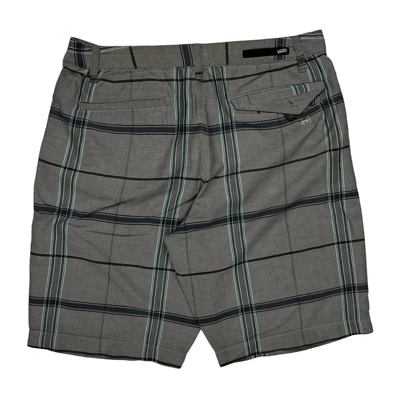 Vans Checked Shorts - 32W 9L Grey Cotton
