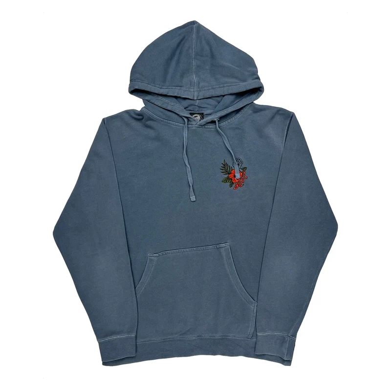 Skateboarding Santa Cruz Graphic Hoodie - Large Blue Cotton