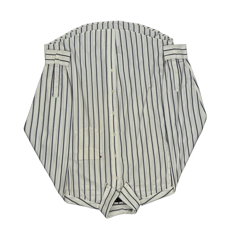 Tommy Hilfiger Striped Shirt - Small White Cotton