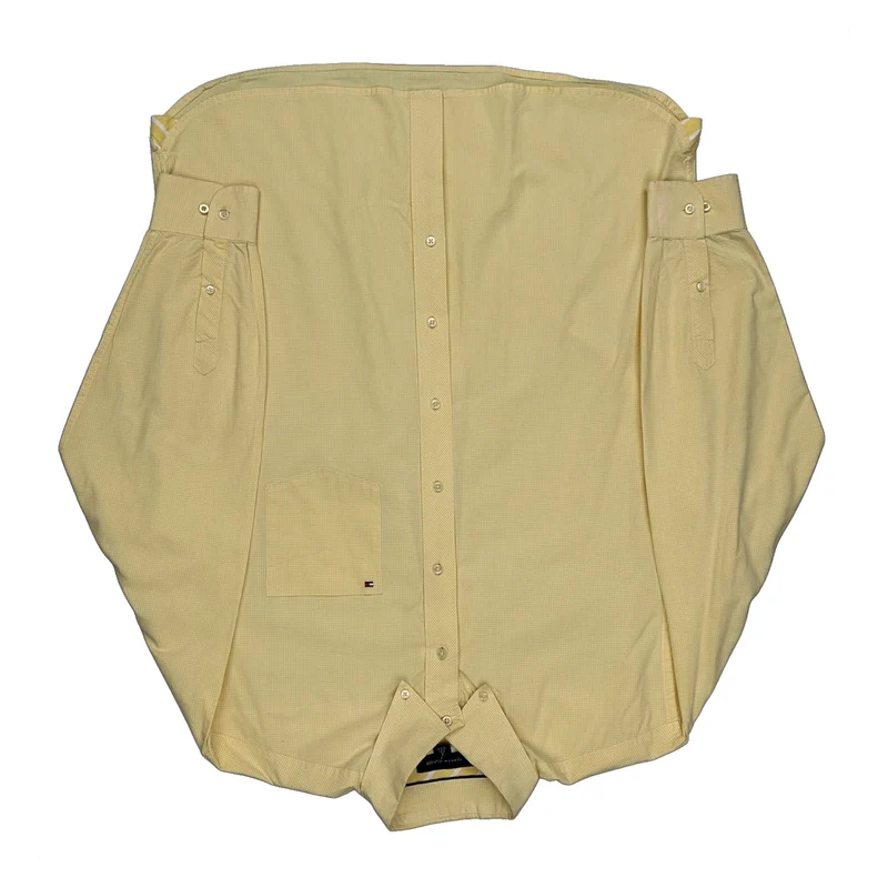 Tommy Hilfiger Checked Shirt - Large Yellow Cotton