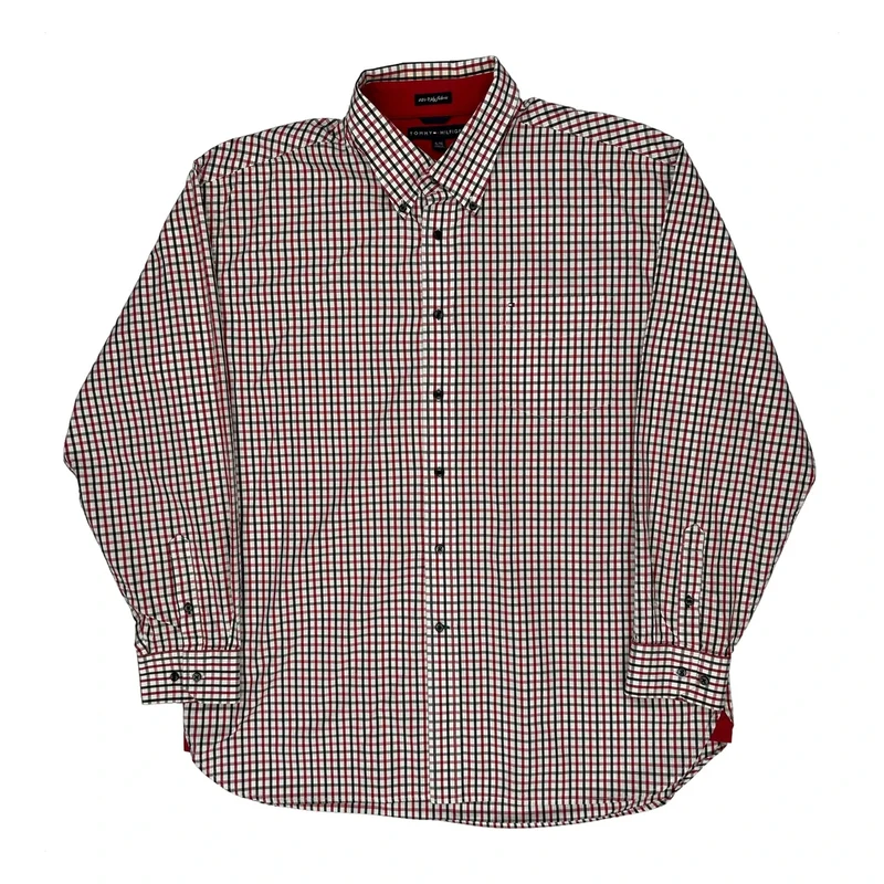 Tommy Hilfiger Checked Shirt - XL Red Cotton